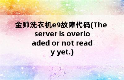 金帅洗衣机e9故障代码(The server is overloaded or not ready yet.)